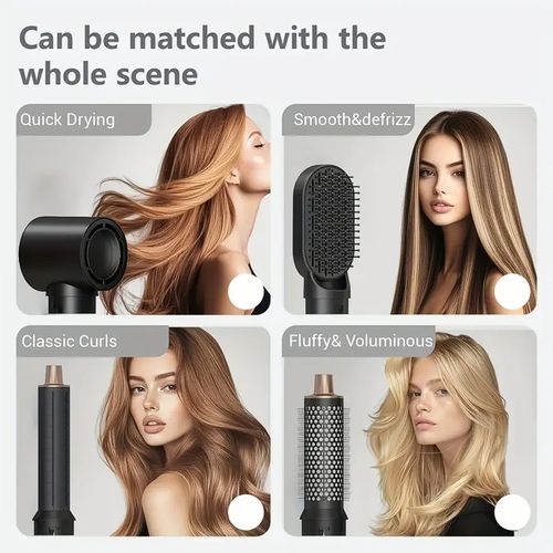 5-in-1 Blow Dryer Brush - Detachable Air Curler & Styler