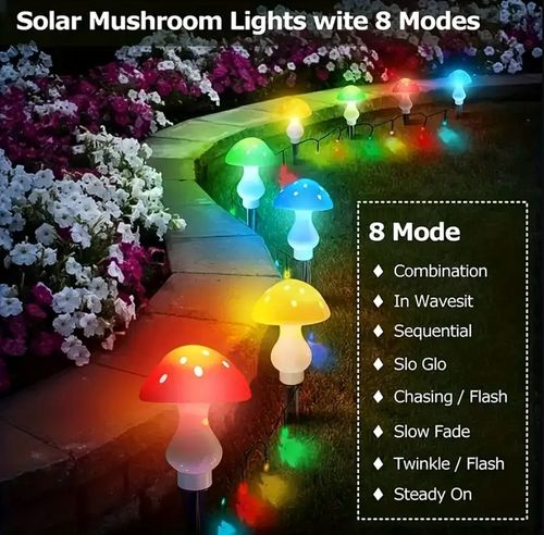Upgraded Solar Mushroom Lawn Light