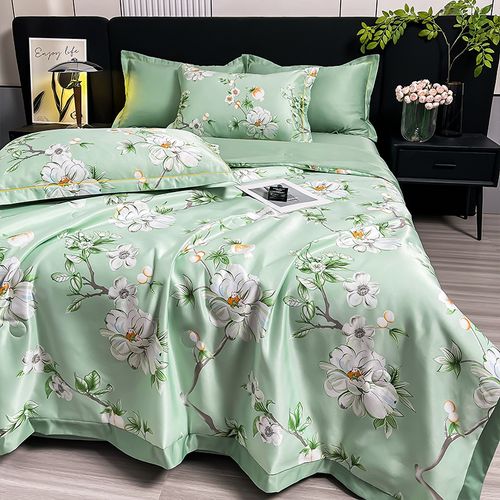Silk Cool Ice Silk Air Conditioning Thin Quilt 4-Piece Set