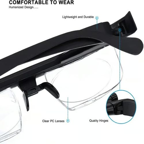 ADJUSTABLE FOCUS GLASSES NEAR AND FAR SIGHT