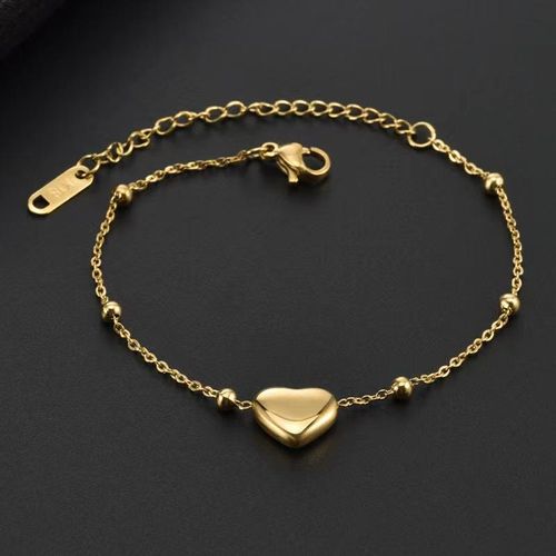 Fashionable titanium steel heart - shaped necklace.