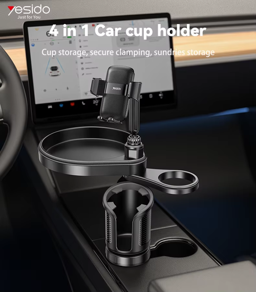 Yesido 720 Rotating Phone Holder, 4-in-1 Multi-functional Car Cup Phone Mount C274
