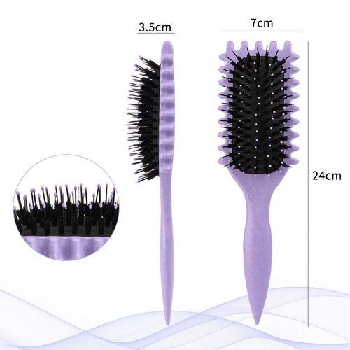 Blue 2-in-1 Hair Styling & Massage Comb - Promotes Blood Circulation, Tames Frizzy Hair, Prevents Static | PP & Wheat Straw Material, Gentle on Hair and Scalp