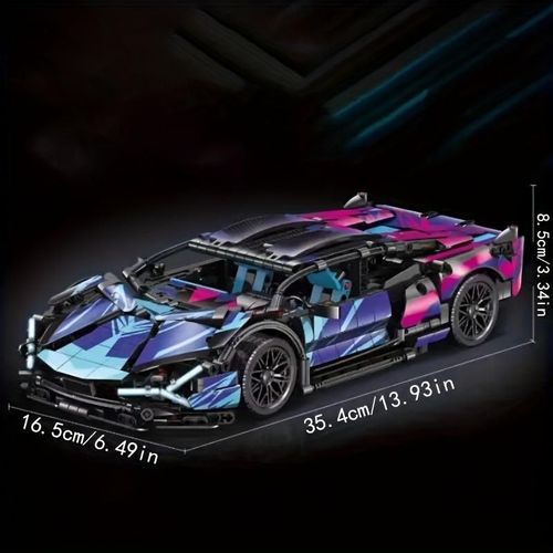 BlocX 1314PCS DIY Sports Car Model Building Block Set Colorful 1:14 Scale RC Car Kit