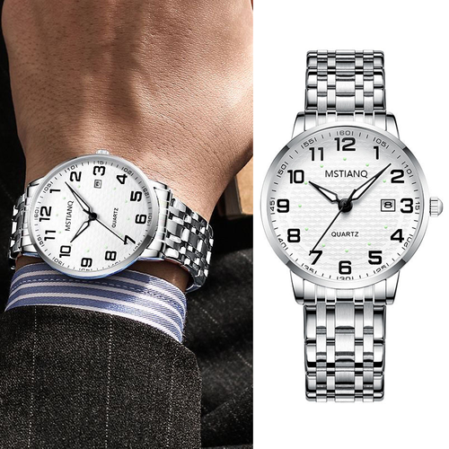 Waterproof Wristwatch Stainless Steel Quartz Luminous Function  Watches