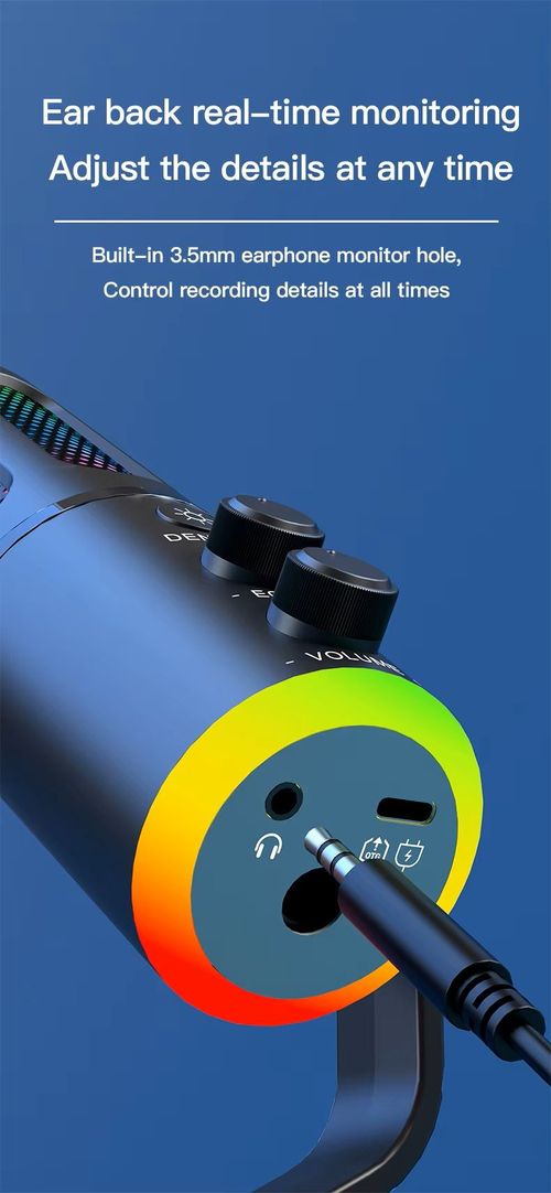 New Professional Live Streaming USB Mic Podcast Recording Condenser Mic Game RGB Light Condenser Mike