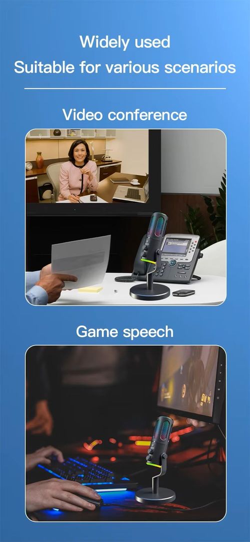 New Professional Live Streaming USB Mic Podcast Recording Condenser Mic Game RGB Light Condenser Mike