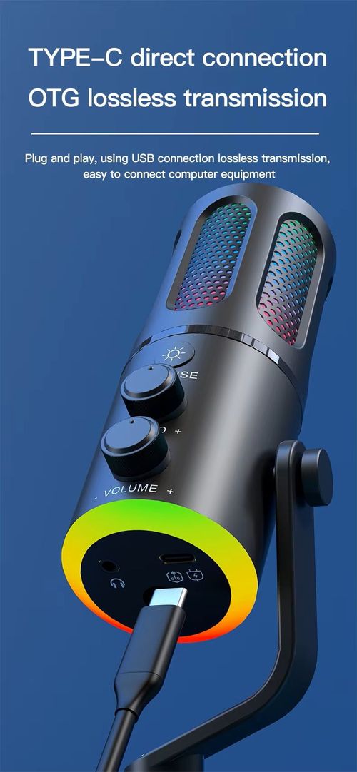 New Professional Live Streaming USB Mic Podcast Recording Condenser Mic Game RGB Light Condenser Mike