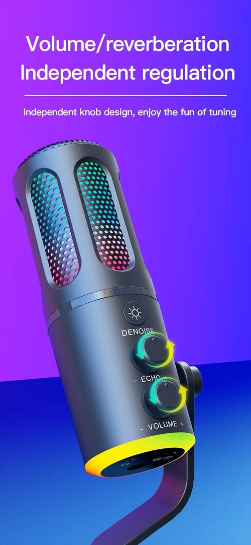 New Professional Live Streaming USB Mic Podcast Recording Condenser Mic Game RGB Light Condenser Mike