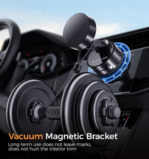 Car Magnetic Phone Holder Hands Free Double Sided Magnetic Vacuum Suction Phone Mount Holder for All Phones