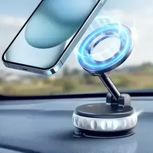 Car Magnetic Phone Holder Hands Free Double Sided Magnetic Vacuum Suction Phone Mount Holder for All Phones