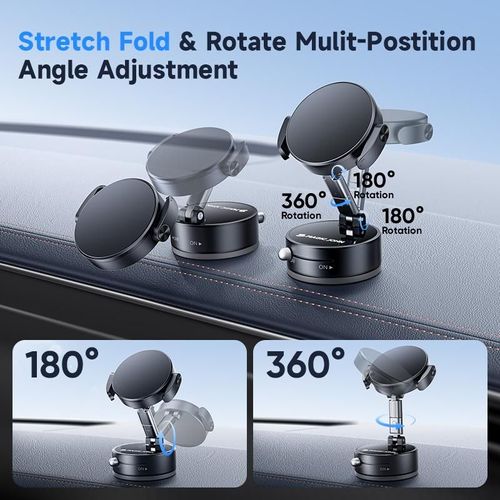 Car Magnetic Phone Holder Hands Free Double Sided Magnetic Vacuum Suction Phone Mount Holder for All Phones