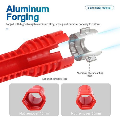 8 in 1 Multi-functional Bathroom Water Pipe Spanner Tools Faucet and Sink Installer Wrench