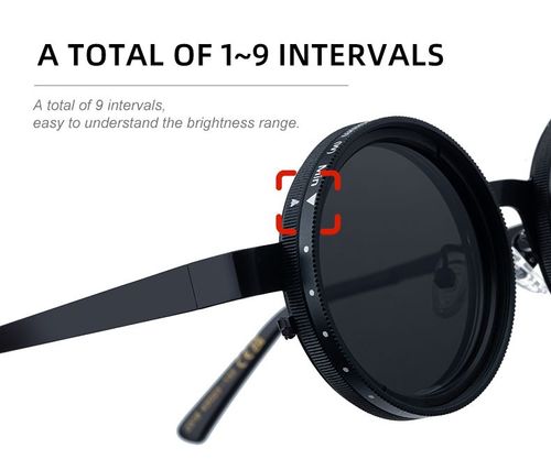 Round Adjustable ND Polarized UV400 Shades Sun Glasses Sunglasses for Women Men