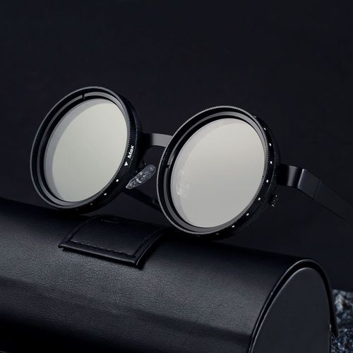 Round Adjustable ND Polarized UV400 Shades Sun Glasses Sunglasses for Women Men