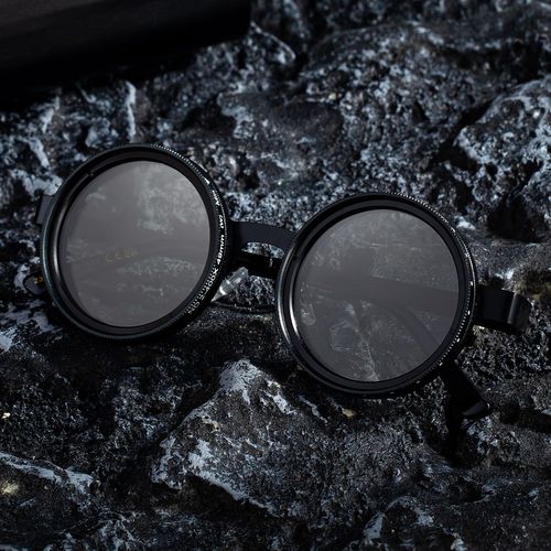 Round Adjustable ND Polarized UV400 Shades Sun Glasses Sunglasses for Women Men