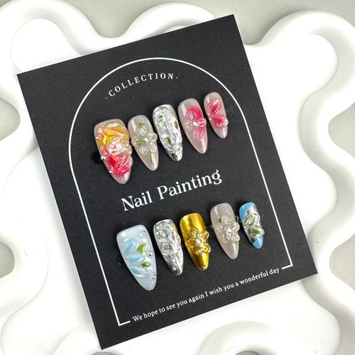 Pinched flower 3D nail art（zjm007）