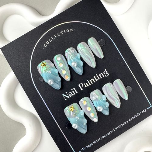 High-end wave and shell manicure（zjm012）