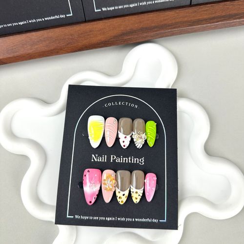 Leopard print nail art（zjm021）
