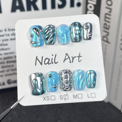 Blue Fantasy Mermaid Nail Art (zjs013)