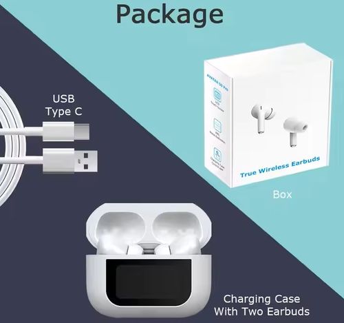 A9 Pro new liquid crystal touch smart screen control wireless Bluetooth headphones in-ear headphones with noise cancellation, waterproof, and long battery life.