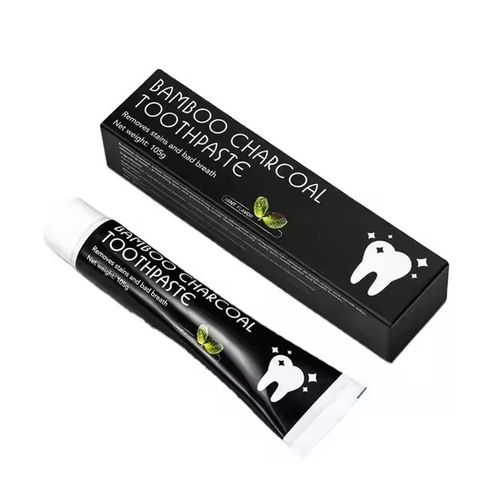 Stain removal, bad breath, oral care, teeth whitening, natural black bamboo activated charcoal toothpaste 105g
