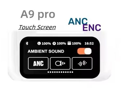 A9 Pro new liquid crystal touch smart screen control wireless Bluetooth headphones in-ear headphones with noise cancellation, waterproof, and long battery life.