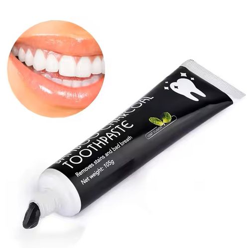 Stain removal, bad breath, oral care, teeth whitening, natural black bamboo activated charcoal toothpaste 105g