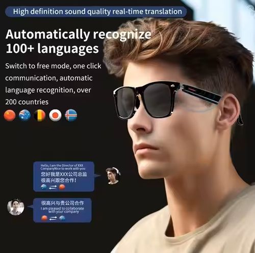 Smart men's and women's glasses with speakers, outdoor sports headphones, wireless Bluetooth audio call sunglasses, music UV protection glasses, AI smart real-time translation.