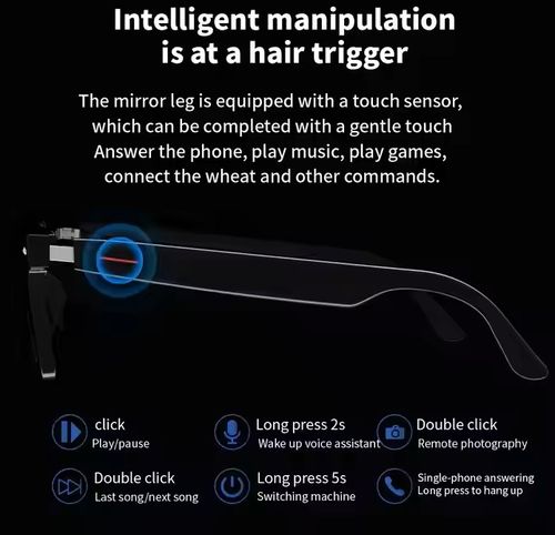 Smart men's and women's glasses with speakers, outdoor sports headphones, wireless Bluetooth audio call sunglasses, music UV protection glasses, AI smart real-time translation.