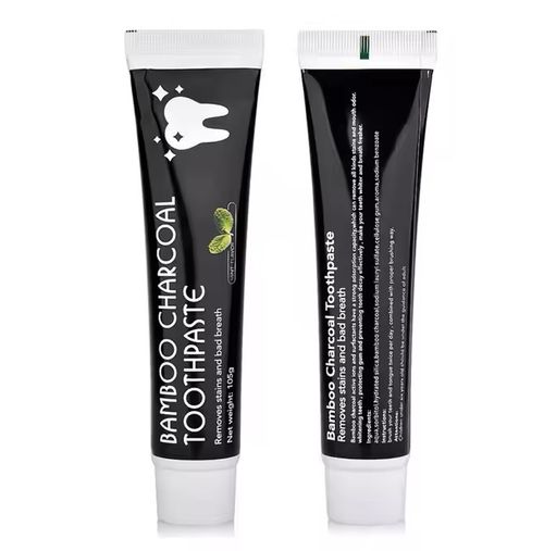 Stain removal, bad breath, oral care, teeth whitening, natural black bamboo activated charcoal toothpaste 105g