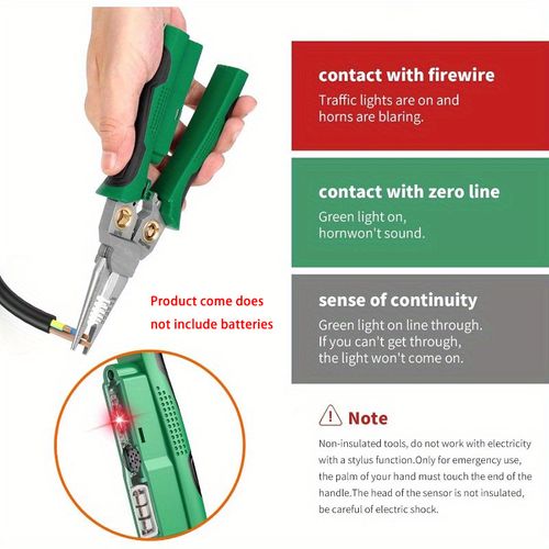 Heavy Duty 8 in 1 Multifunctional Wire Stripper  Manganese Steel Construction  Combines Stripping Cutting, and Twisting Functions  Built in Voltage Tester with Live Neutral Wire Identification   An Essential Tool for Electrical Repair