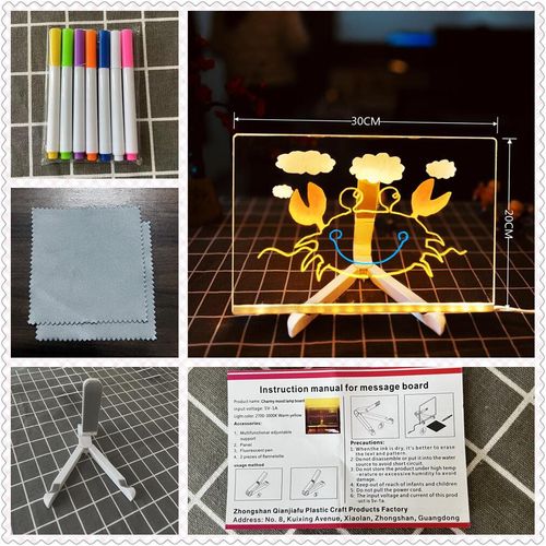 Children's DIY Hand-Painted LED Atmosphere Glowing Writing Board Kit Festival Handicraft Tool Set for Doodle & Scribbler Boards