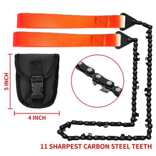 Portable Hand Pull Chain Saw Pocket Survival Saw with Carrying Pouch Outdoor Camping Gardening Wood Cutting Tool Kenya