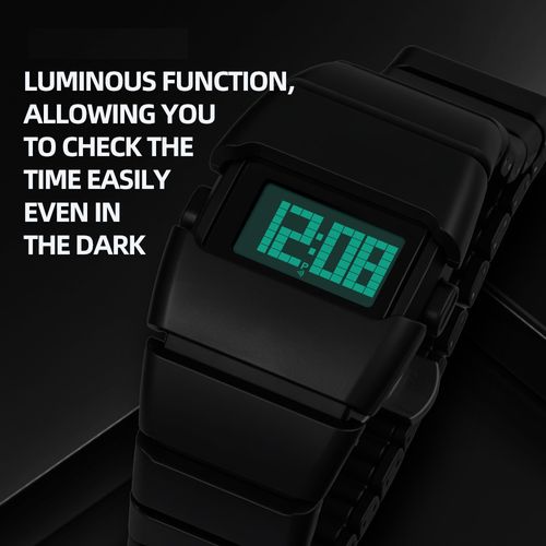 2026 Y2K Punk Futuristic Digital Watch, LED Metal Electronic Wrist Watch, 30M Waterproof Alarm Sport Fashion Men Wristwatch