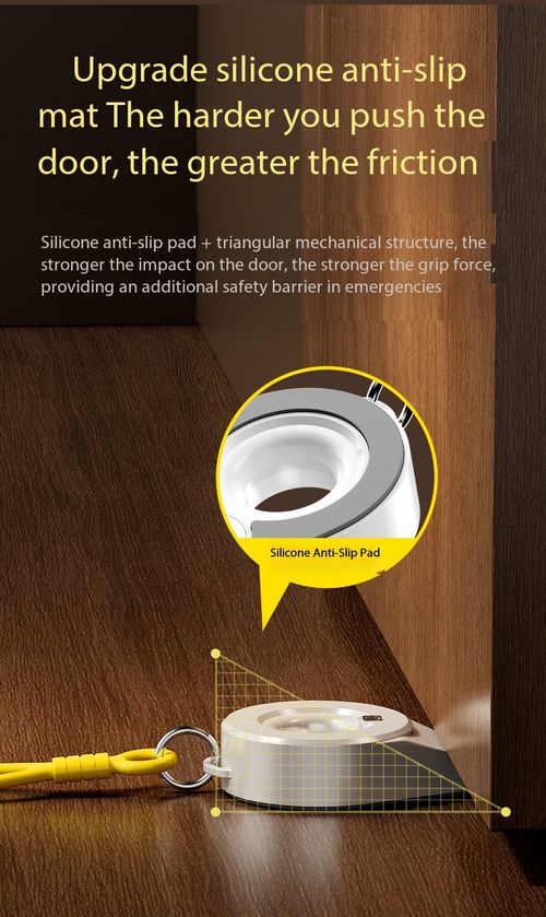 Portable Door Stop Alarm with Light Warning
