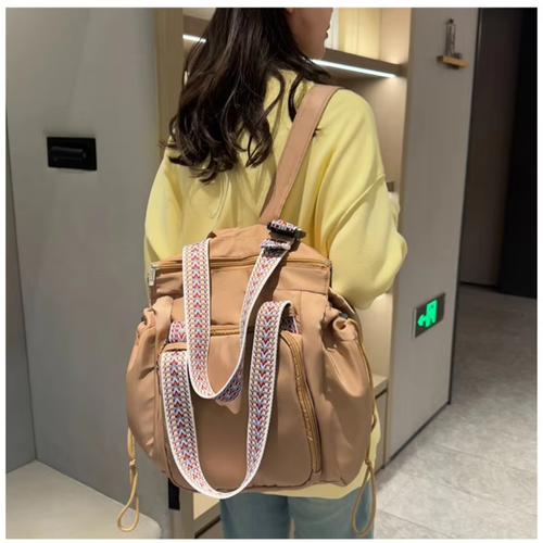 Multi-pocket storage single and double shoulder backpack