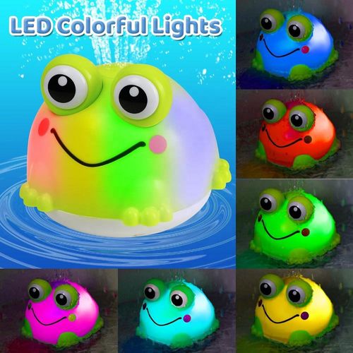 Auto Sensing Water Absorption Electric Spray Water Bath Toys Baby Bathing Time Light up Frog Sprinkler Bathtub Shower Water Toy