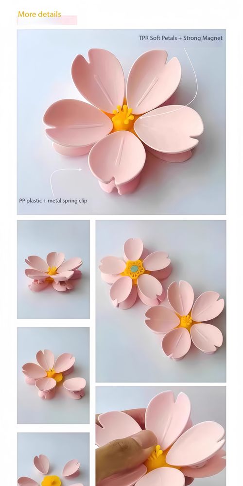 3 Pack Detachable Flower Magnetic Food Sealing Clips Fridge Magnets