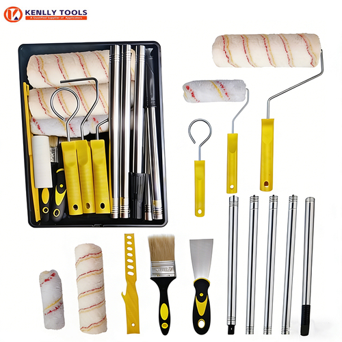 18-Piece Paint Roller Set with Extension Pole Wall Painting Kit Brushes and Tray for Home Decor Kenya