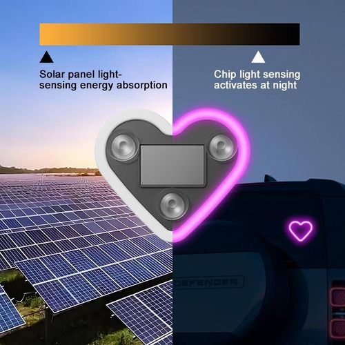 Solar Rechargeable Heart-Shaped Car Window LED Ambient Light