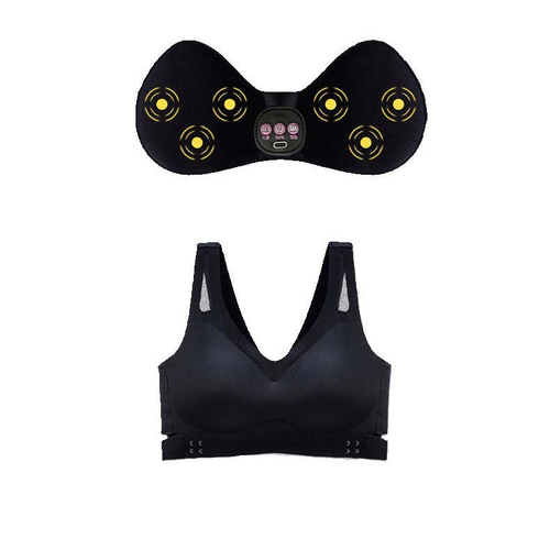 Smart Wireless Charging Breast Massage Bra – Hot Compress, 5 Modes, 3D Shaping & Lift Support for Women