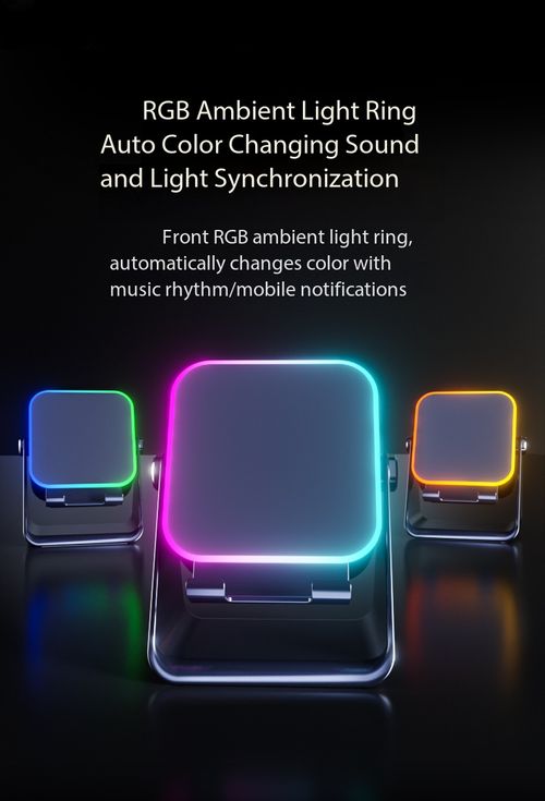 2-in-1 Wireless Sensor Speaker Phone Stand 20W Subwoofer RGB Light Desktop Audio Dock for Kenya
