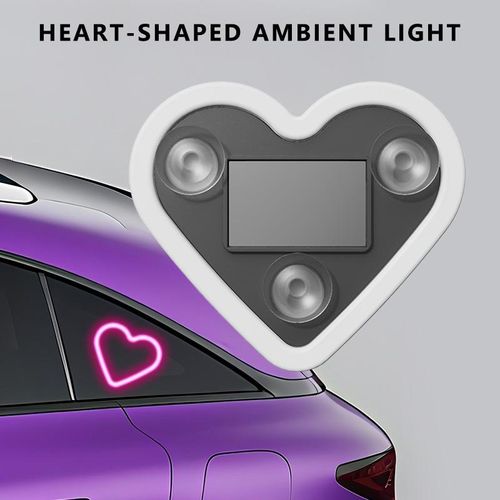 Solar Rechargeable Heart-Shaped Car Window LED Ambient Light
