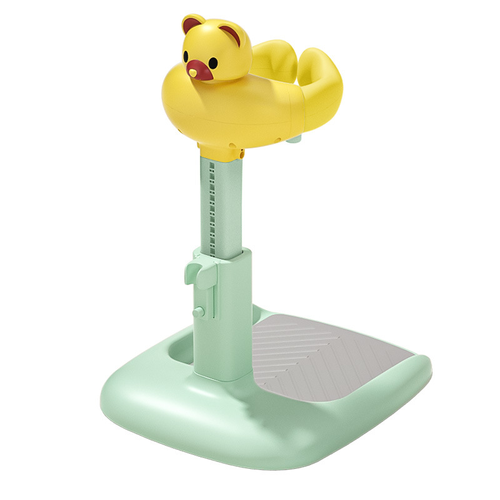 Baby Standing Bath Support - 10 Height Levels, Anti-Slip, Cartoon Bear Design