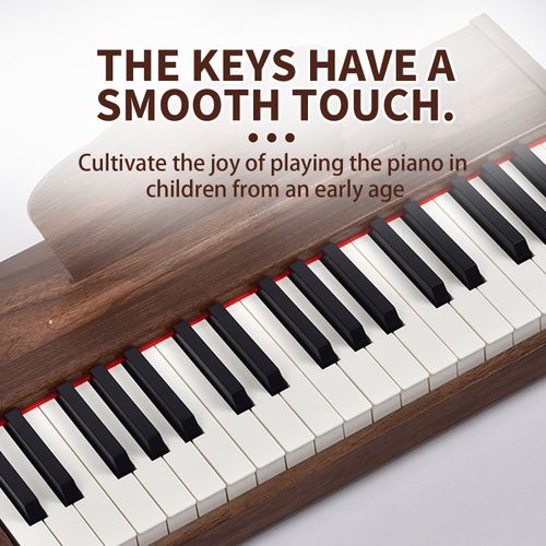 37-Key Digital Piano Keyboard—Foldable Electronic Keyboard with USB Type-C Port (Wooden Construction)