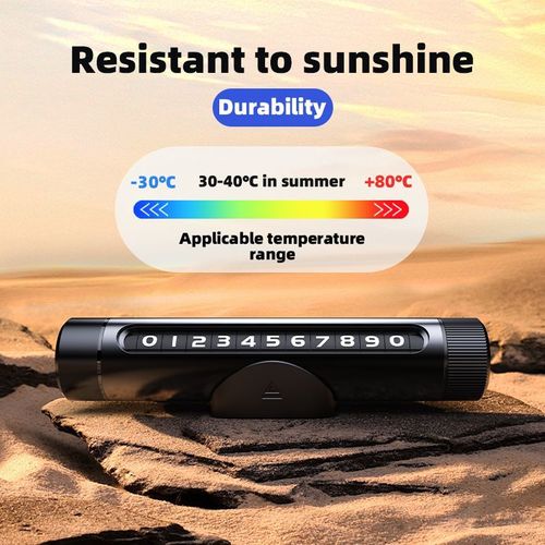 3-in-1 Aviation-Grade Alloy Temporary Parking Plate: Safety Hammer, Window Breaker, Seatbelt Cutter, and Portable Car Sign
