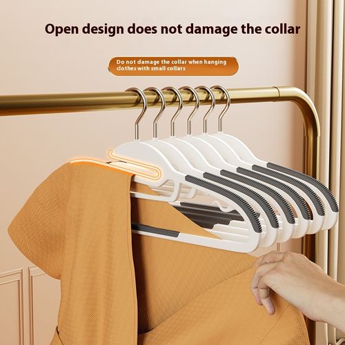 (Pack of 10) Multifunctional, rotatable, non-slip, thickened plastic hangers for wet and dry use—single-tier household hangers.