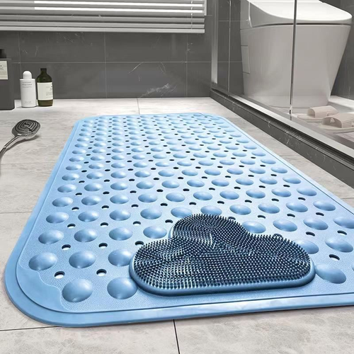 Cloud Design Anti-Slip Shower Mat with Suction Cups — Safe & Soft Bathroom Floor Mat