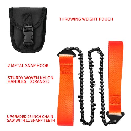Portable Hand Pull Chain Saw Pocket Survival Saw with Carrying Pouch Outdoor Camping Gardening Wood Cutting Tool Kenya